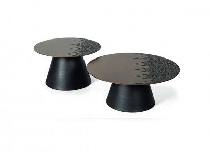 Set 2x Couchtisch Designer schwarzer Farbe Wohnzimmertisch Tische